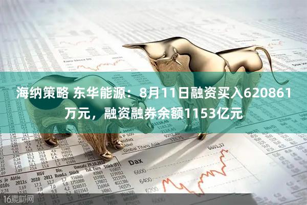 海纳策略 东华能源：8月11日融资买入620861万元，融资融券余额1153亿元