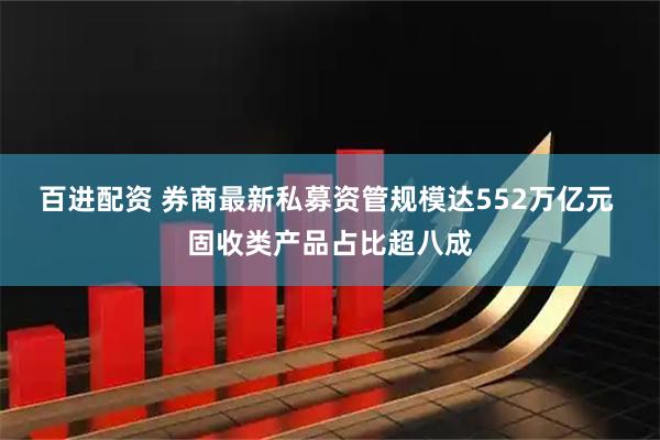 百进配资 券商最新私募资管规模达552万亿元 固收类产品占比超八成
